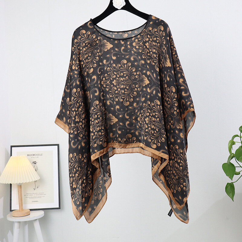 Poncho Pullover Shawl Sun Protection Scarf New Versatile Scarf Paired With Women's Loose Summer Sunscreen Leisure Clothing P16