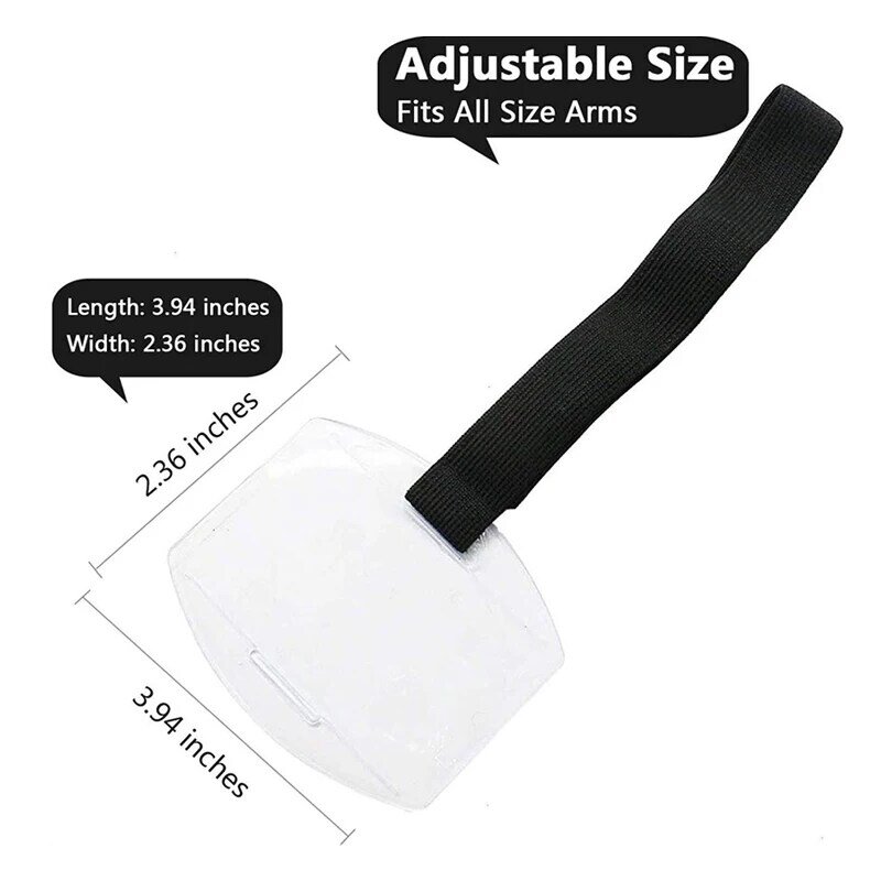 Universal ID Card Holder PVC Plastic Card Holder Waterproof Reflective Transparent ID Badge Elastic Arm Band For Swimming Sports