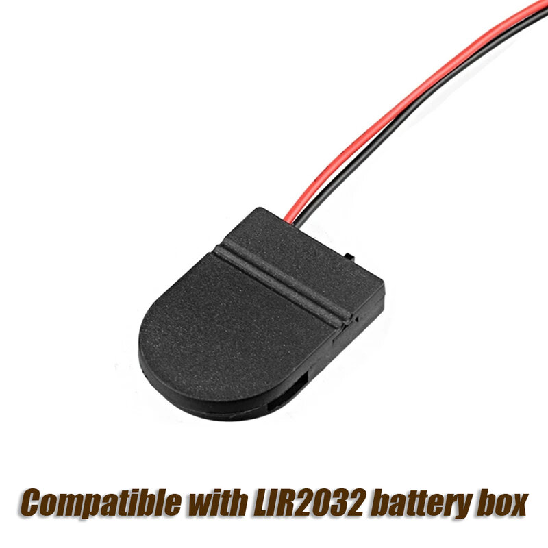 Caja de soporte de enchufe de batería de celda de moneda de botón CR2032, soporte de batería de celda de moneda con cables de interruptor, caja de batería de 3V