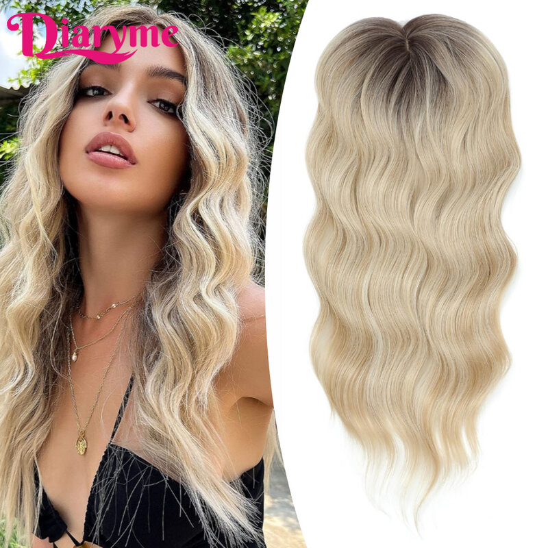 Hair Toppers Hair Pieces Synthetic Long Wavy Curl Replacement Reissue block for Women with Thinning Hair Clip In hair extensions