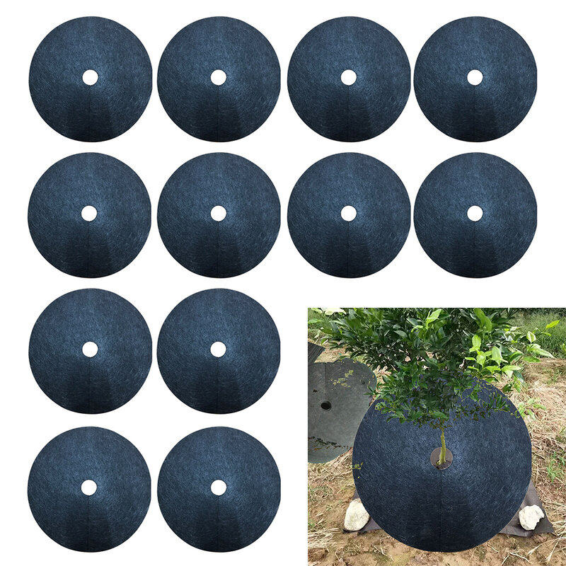 Black Tree Protection Weed Mats, Pano de Controle Ecológico Mulch Ring Round, Weed Barrier, Plant Cover for Indoor and Outdoor Garden