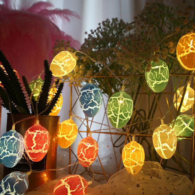 Lampu LED telur Paskah 10 kaki, lampu LED dekorasi Paskah, lampu senar telur retak, lampu LED 10 kaki untuk dekorasi pesta Paskah