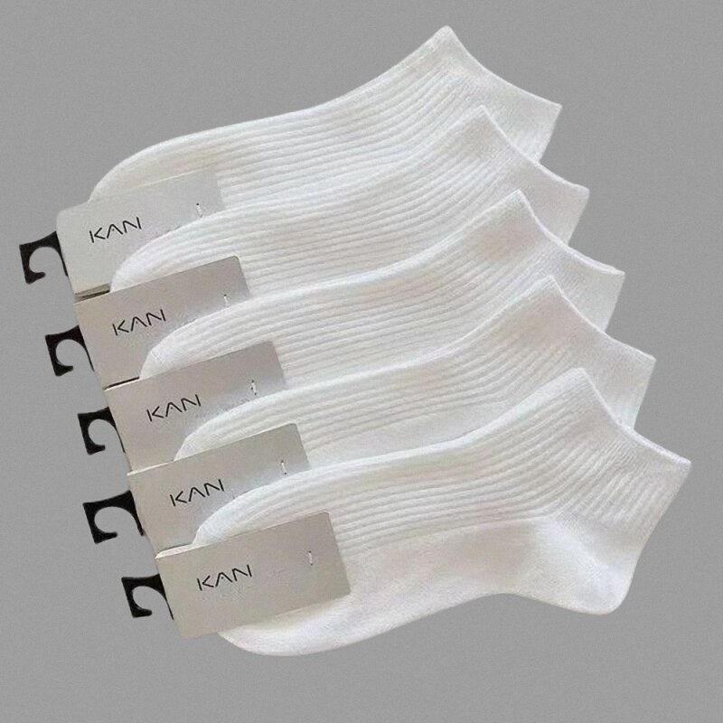Chaussettes invisibles en coton absorbant la transpiration pour femmes, chaussettes de rinçage pour filles, tube bas, bateau, 2024 coton, 36-42, nouveau, 100%, 5 paires par paquet