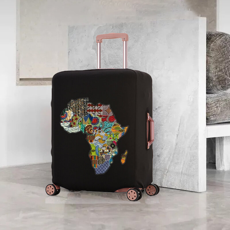 África mapa adequado para 18-32 Polegada mala de viagem capa de bagagem elástica capa protetora removível capa protetora à prova de poeira