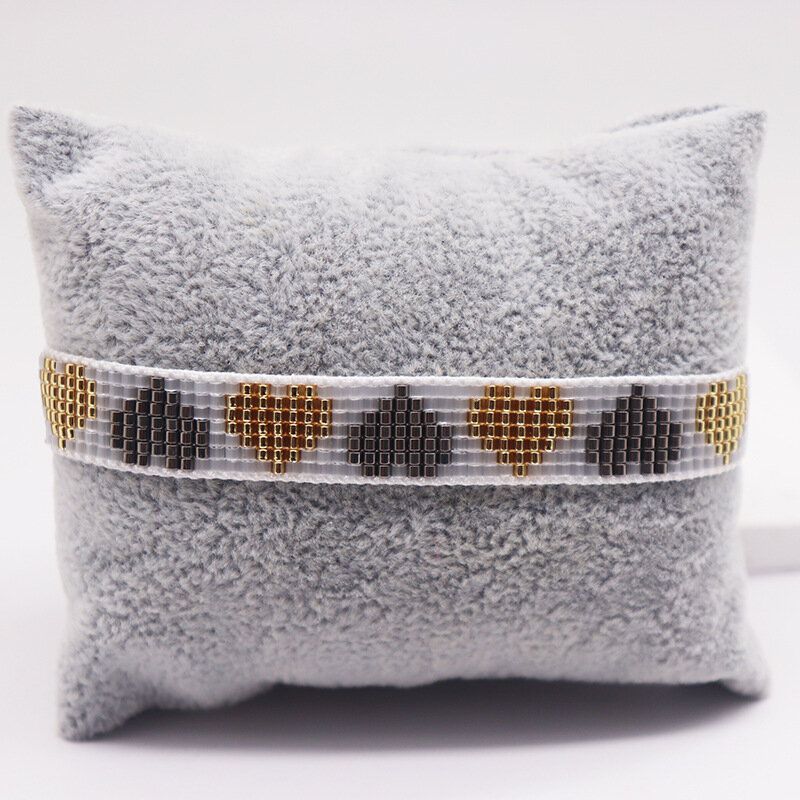 Rijstkralen Armband Hartvormig Ontwerp Originaliteit Hand Breien Bosimi Vijf Verstelbare Mode Eenvoudige Kralen Armband Set