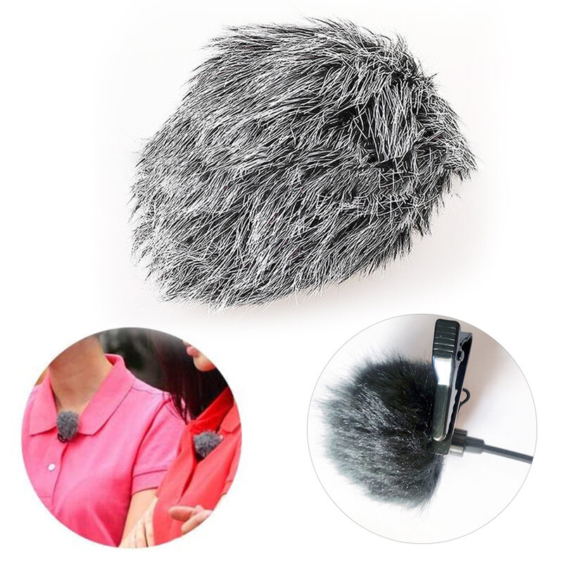 Windproof Fur Cover Collar, Clip-On Microphone Cover, Wind Cover, pára-brisa, 5-10mm