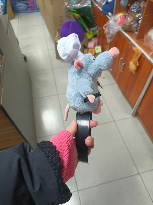 Disney Ratatouille opaska do włosów kreskówka szczur pluszowa lalka z pałąkiem na głowę spinka do włosów z szerokim rondem zdjęcie nakrycie głowy kreatywność dziewczyna zabawki prezenty