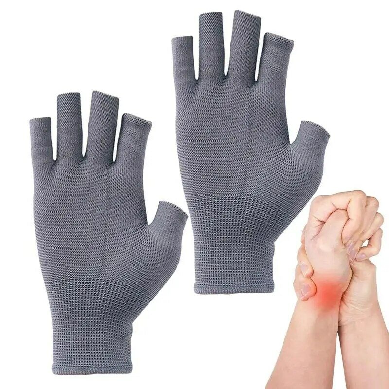 オープンフィンガーコンプレッショングローブ、ハーフタイプの手袋、ハンドラップ、手のひら、指先、関節の緩和をサポート