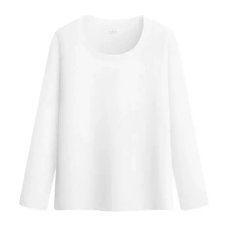 Camiseta de aquecimento térmico feminina, fibra de manga comprida, blusa térmica, temperatura constante, fundo, fina, outono, inverno