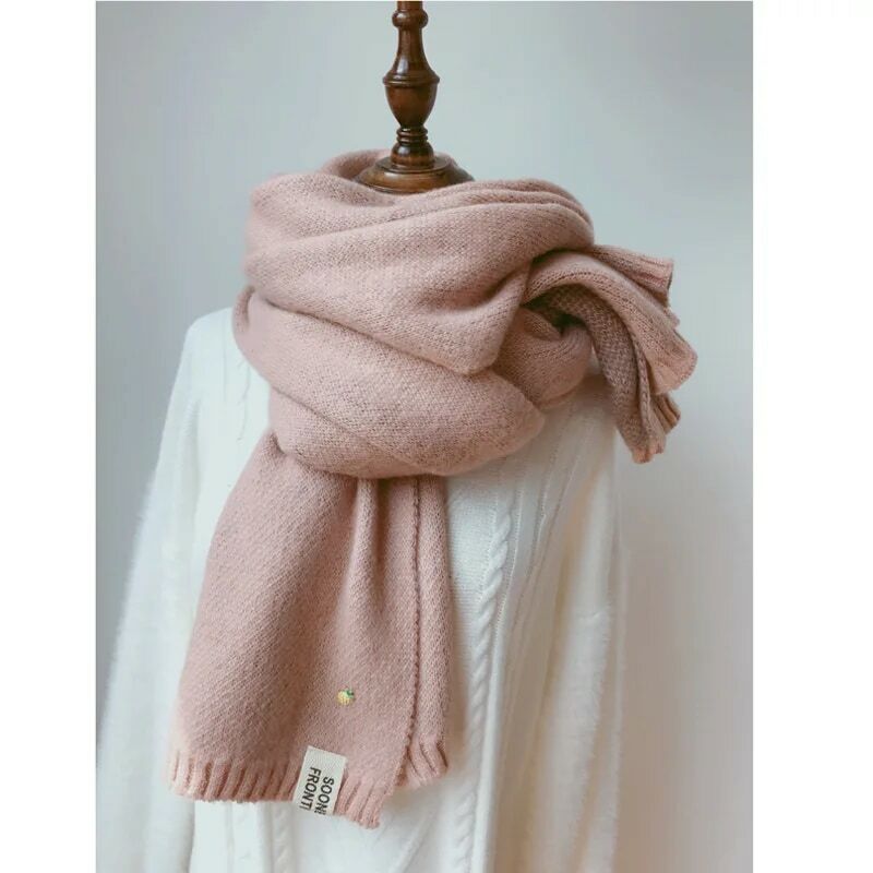 Женский кашемировый шарф, осенне-зимний двусторонний яркий женский шарф с вышивкой, плотная Теплая бандана, Подарочный шарф