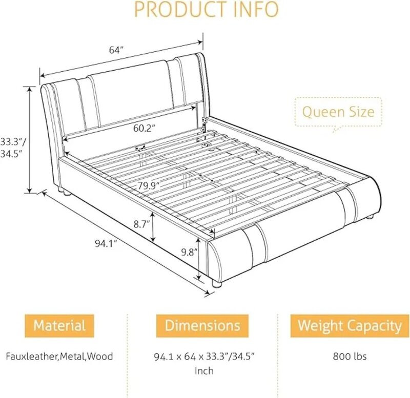 Рама для кровати на платформе SHA CERLIN с украшением из железа и регулируемым изголовьем/Роскошная Современная однотонная кровать с обивкой