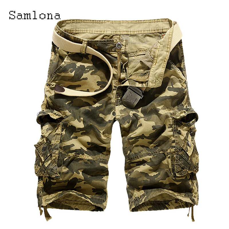 Grote Maat Heren Cargoshorts 2024 Zomer Halve Broek Europese Mode Zakshorts Heren Outdoor Vintage Camouflage Shorts
