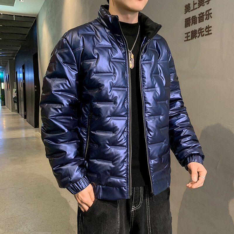 MRMT-Abrigo acolchado de algodón cálido para hombre, Chaqueta brillante de talla grande, versión coreana, cuello alto, grueso, 2023