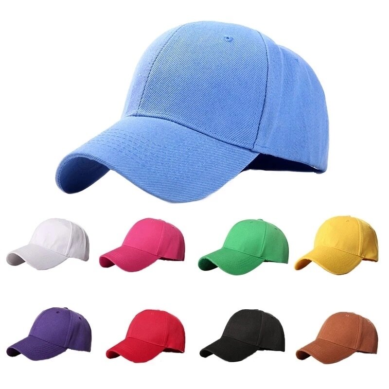 ユニセックス複数カラー野球帽、キャップをピークに、単色、調節可能な、ユニセックス帽子、スポーツシェード、春、夏、お父さん