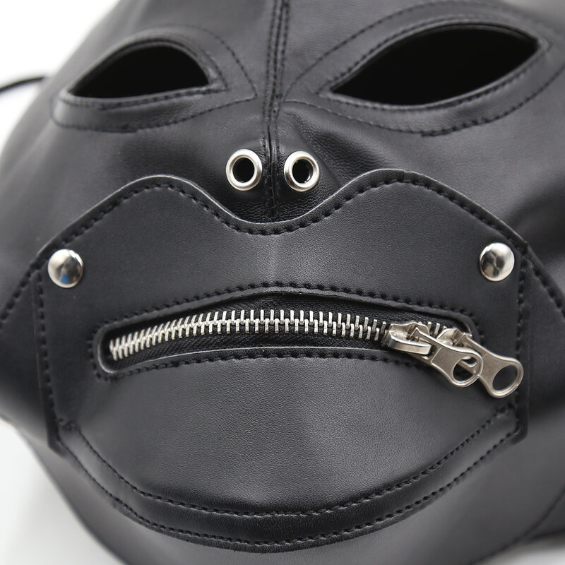 SM Halloween Demon nakrycie głowy z zamkiem błyskawicznym maska na głowę zniewolenie kara pasja flirtowanie zabawki erotyczne dla kobiet i pary odgrywanie roli