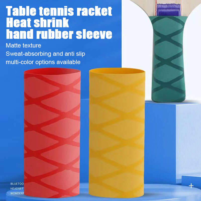 Cinta de mano para raqueta de tenis de mesa envuelta con mango termorretráctil antideslizante, manga de goma