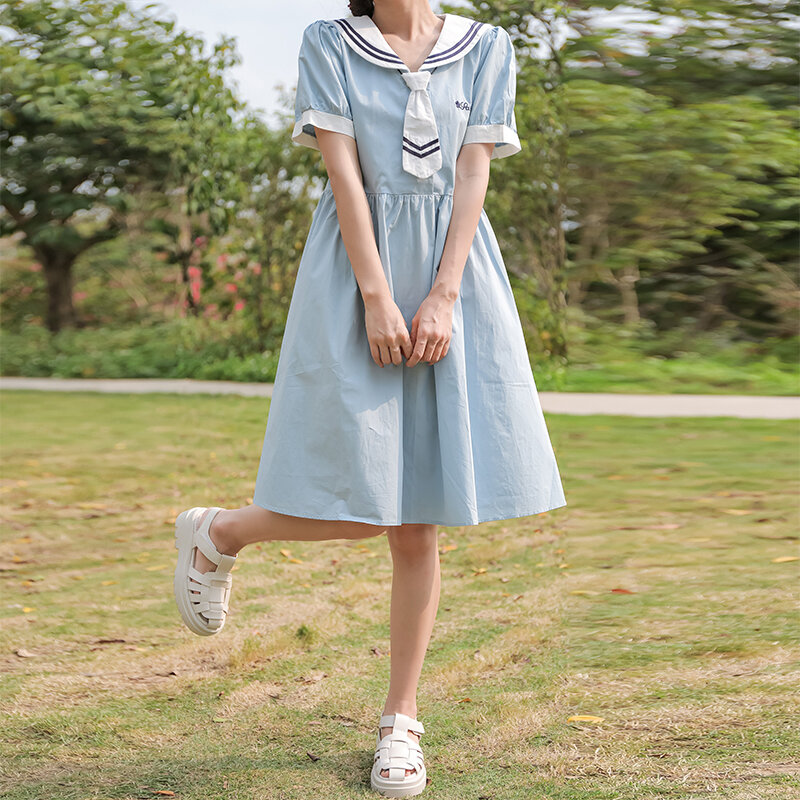 Vestido Kawaii de manga curta feminino, vestido doce feminino, Mori Fashion, Novo, Verão