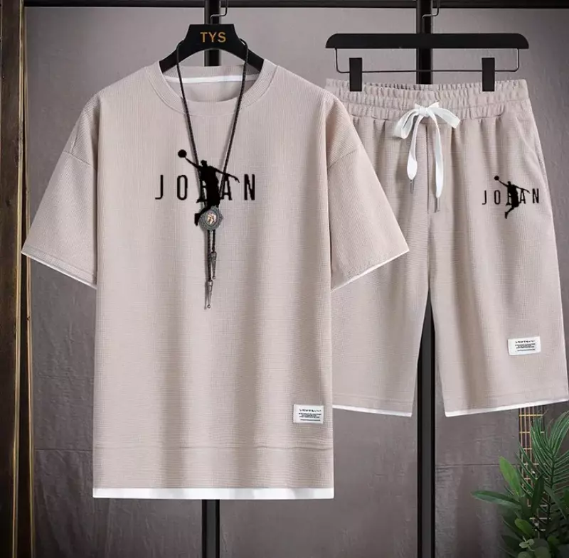 Summer Men's Sets Fashion Korean Tracksuit Men Short Sleeve T Shirts+sport Shorts Suit Men Casual Men Clothing Mens Joggers Sets