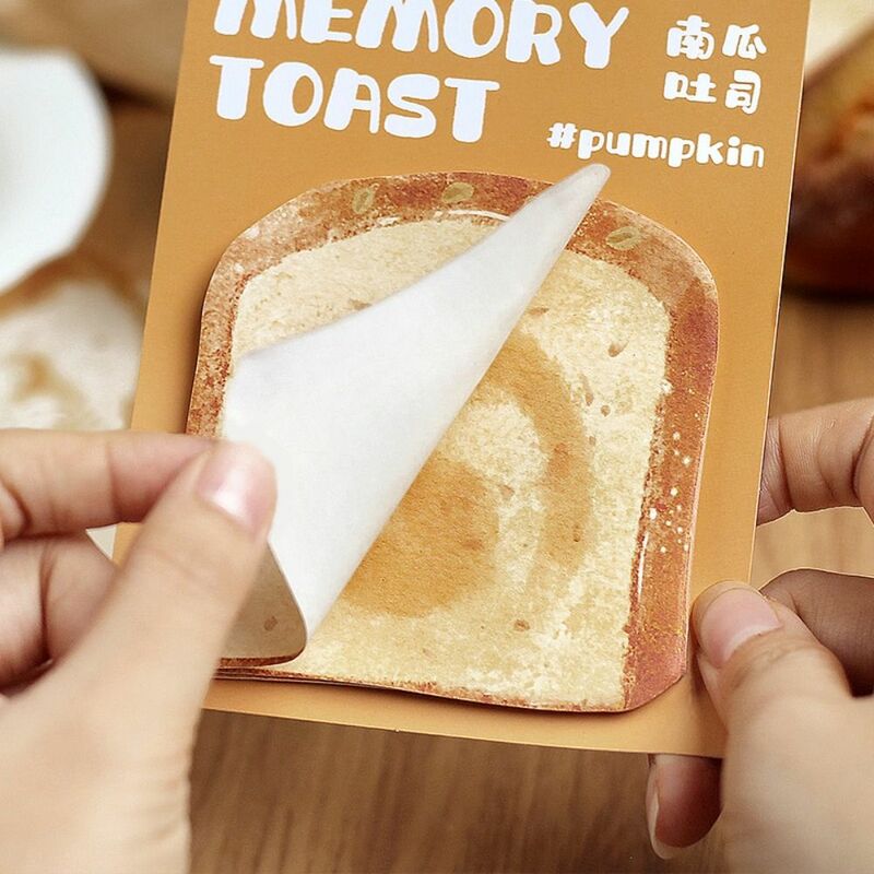 30 Sheets Bread Toast Coffee Shape Sticky Notes Funny Cartoon Self Sticky Index Markers Flags Cute Creative Memo Note Paper