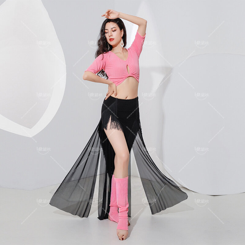Belly Dance Training Suit for Women Modal Half Sleeves Top and Long Skirt Customsized Children Girl's Belly Dancing Wear Outfit