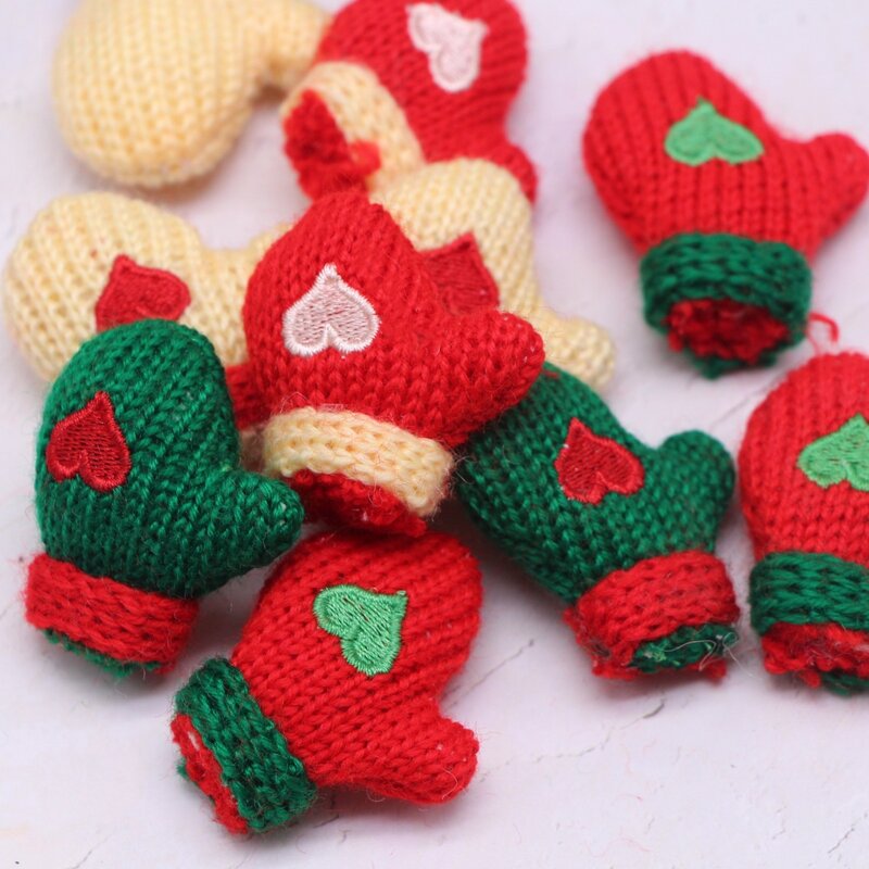1 Paar Poppenhuis Miniatuur Handschoenen Handgemaakte Kerstgaren Gebreide Handschoenen Kid Peut Play Speelgoed Poppenhuis Decor Accessoires