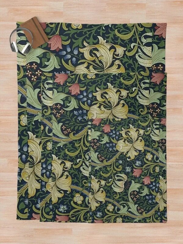 Couverture de lit décorative à motif de lys doré, couvertures thermiques à la mode, instabilité William