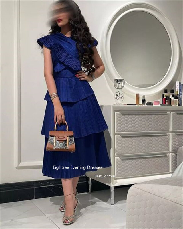Eighree-Vestido de noite vintage para o baile, Arábia Saudita, Azul marinho Abendkleider, Dubai Robes, Vestido formal para ocasiões