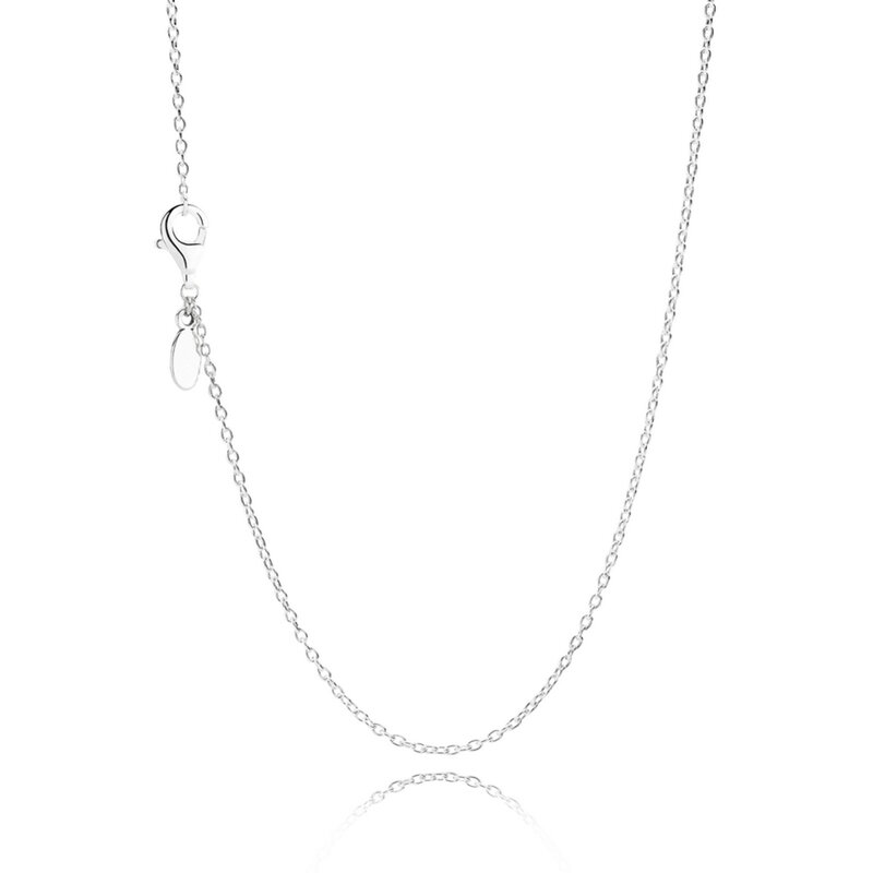 Authentische 100% 925 Sterling Silber Klassische Grundlegende Halskette Fit DIY Halskette Anhänger Zubehör Hypoallergen Schmuck