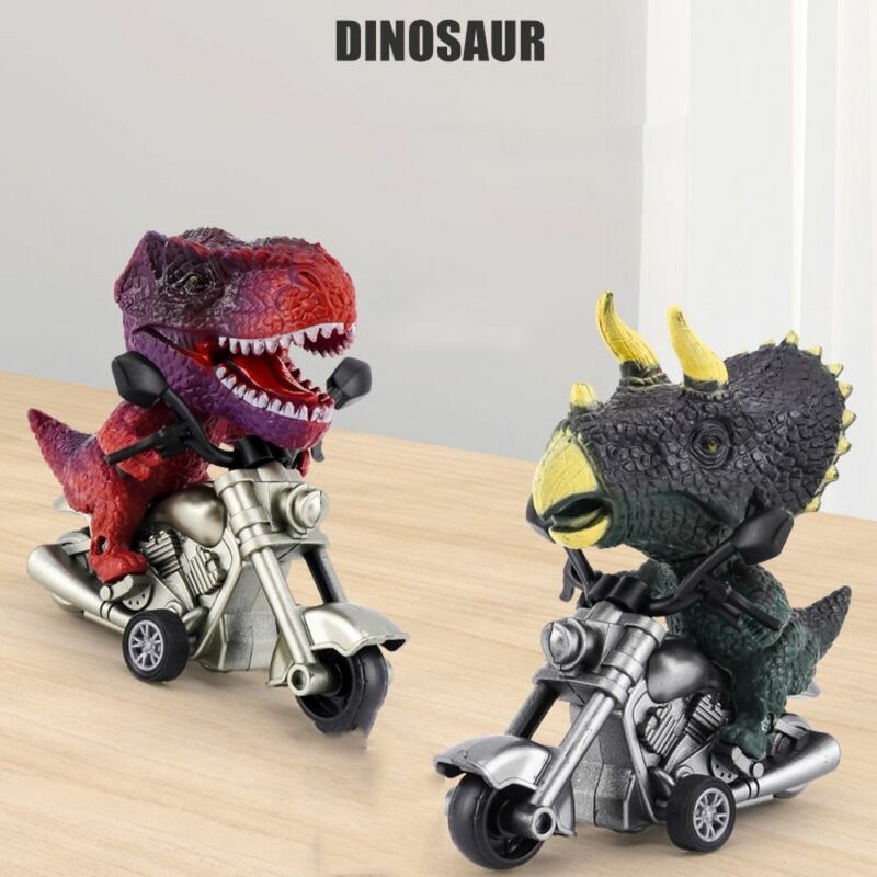 Pull Back Car Simulation Dinosaur Motorcycle Toy Simulation Dinosaur Animals Inertia Motorcycle Dinosaur Model Mini PVC