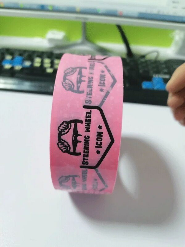 Fita adesiva do pacote, impressão do logotipo, personalizar rosa
