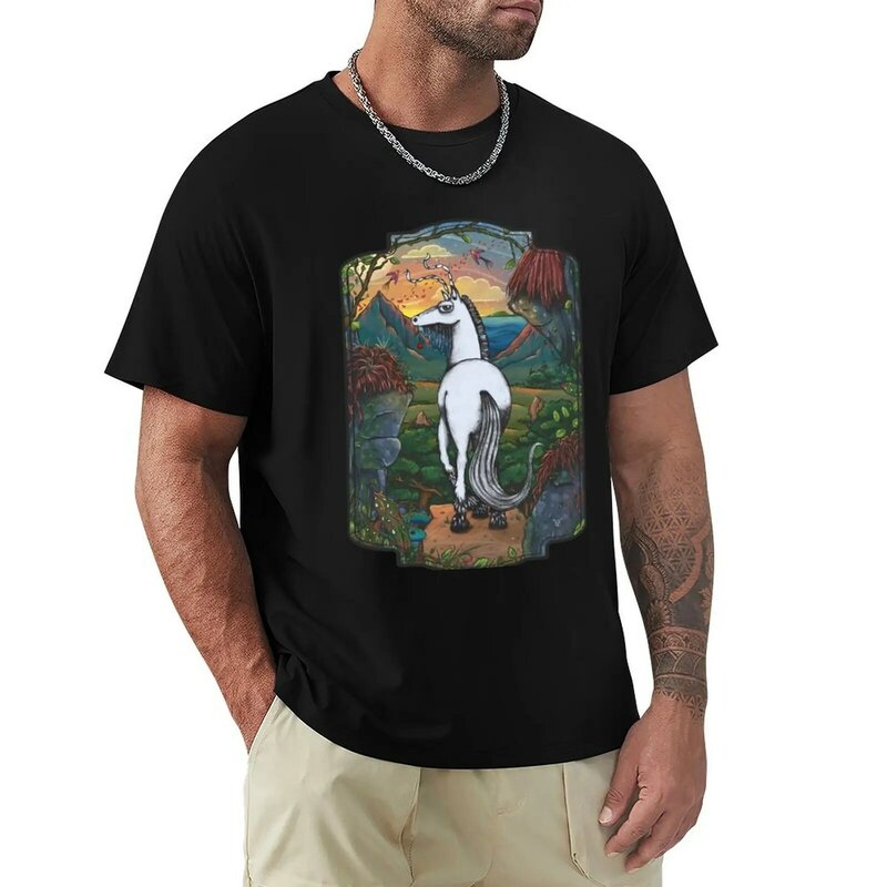 Camiseta con estampado de ciervo para hombre, ropa de talla grande, para sudar, funnys