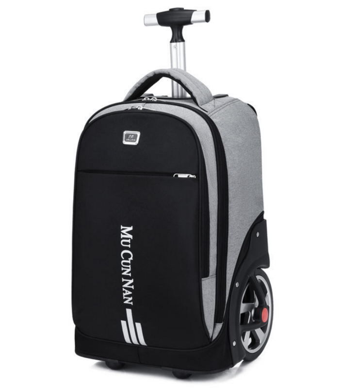 Mochila escolar con ruedas grandes para adolescentes, bolsa de viaje con ruedas, equipaje rodante para niños, 19 pulgadas