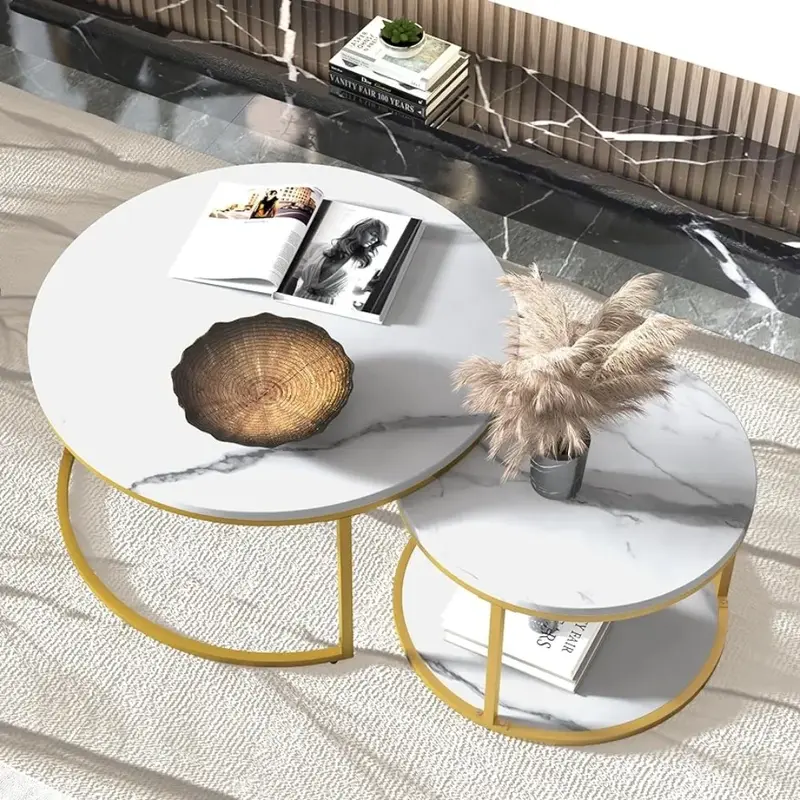 Einfache Montage Wohnzimmer Mittel tisch Servieren Kaffee Nesting Couch tisch Set von 2 Tischen Möbel Design nordischen Holz Café