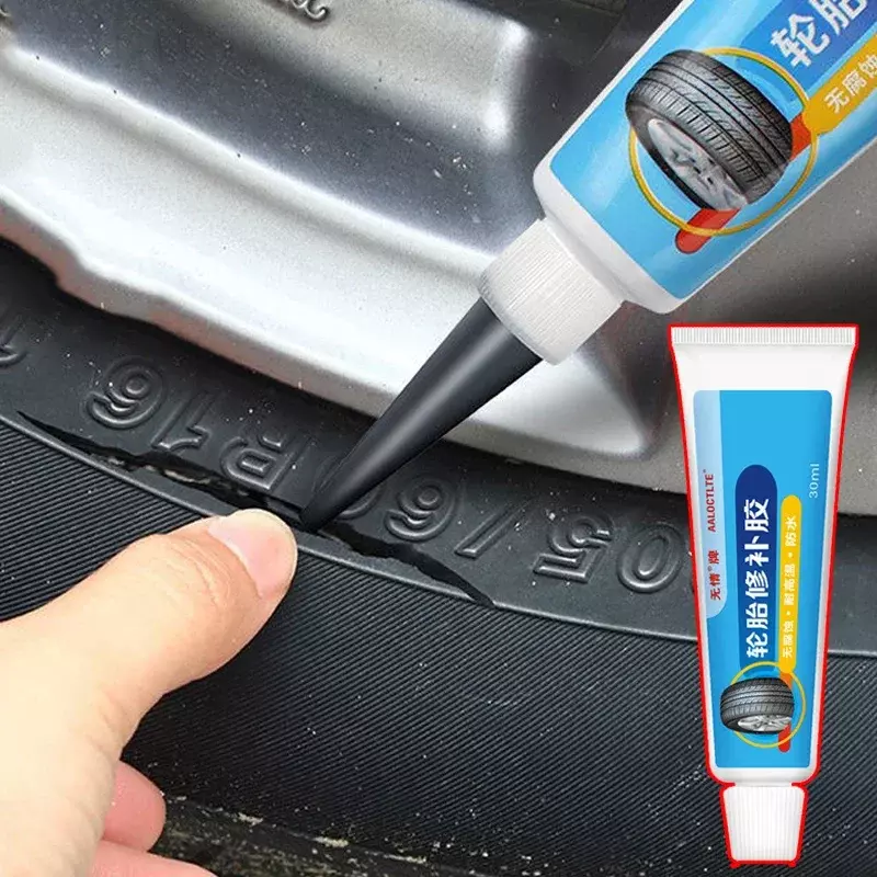 Pegamento adhesivo de goma resistente al desgaste para reparación de neumáticos negros, líquido instantáneo, fuerte, no corrosivo, herramientas fuertes instantáneas para automóviles