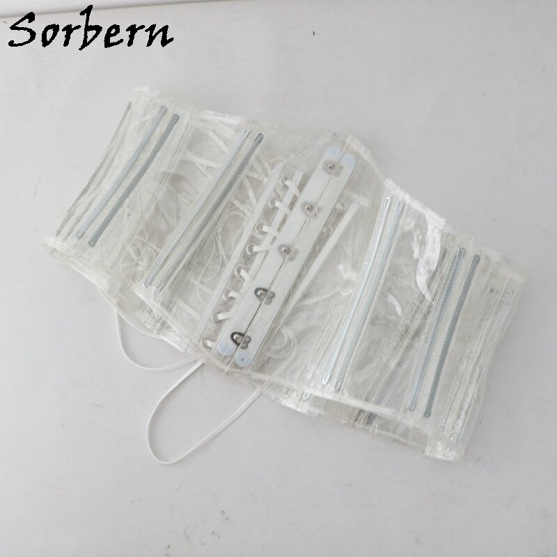 Sorbern-カスタム透明PVCコルセット,パフォーマンス,セクシーなスリムフィット,女性用,バードクロス,スチールバックル