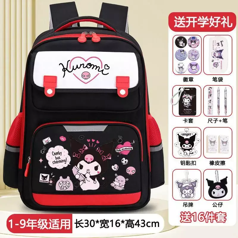 Sanrio tas sekolah anak, ransel anak-anak ringan, pelindung tulang belakang kartun, lucu, tas sekolah pelajar, baru