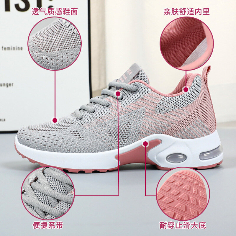 Running shoes Women 2024 spring new large size casual breathable lace-up air cushion sports shoes sneakers
