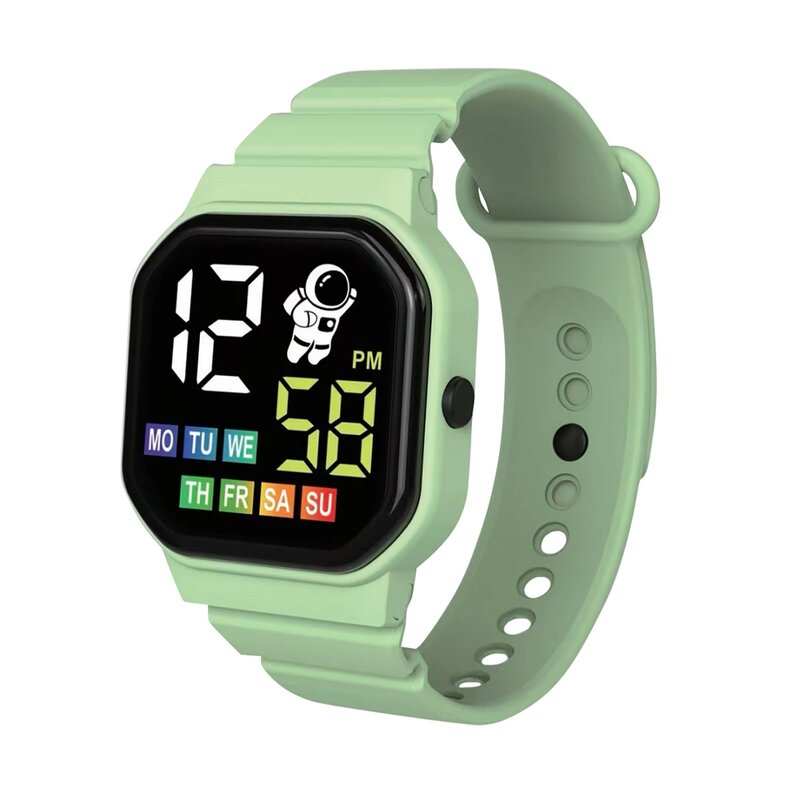Electronic Children'S Sports Watch Square Dial Outdoor Wristlwatch Led Display Time Year Month Day Week Watch Relojes