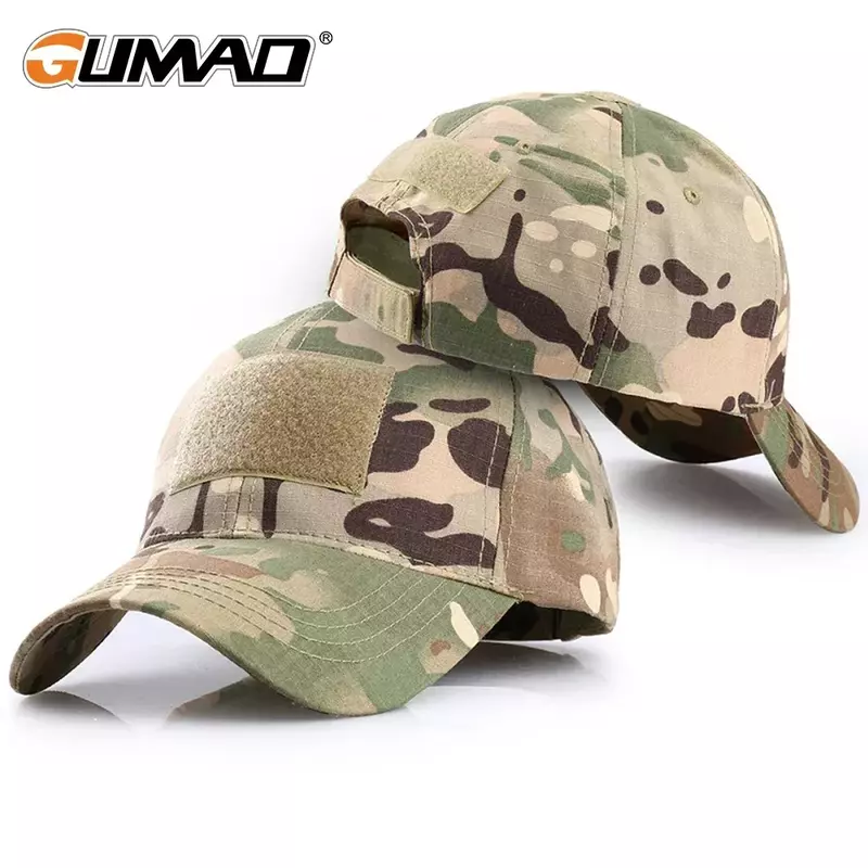 กลางแจ้ง Multicam Camouflage ปรับหมวกตาข่ายยุทธวิธีทหารทหาร Airsoft การล่าสัตว์ตกปลาเดินป่าบาสเกตบอล Snapback หมวก