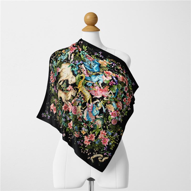 女性用ツイルシルクスカーフ,デジタルプリント,正方形,バンダナ,小さなヒジャーブ,ヘッドバンド,53cm