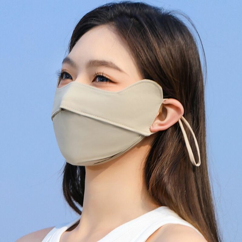 Летняя шелковая маска, дышащая маска для лица, однотонная маска для лица Gini, маска для защиты глаз, шарфы для лица, уличная маска