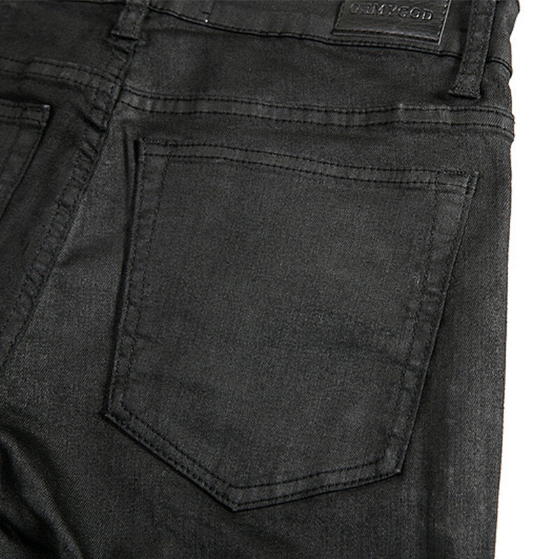 Jeans Pria Jeans Hipster Pas Lurus Retro untuk Pria dan Wanita Celana Denim Hitam Musim Semi dan Musim Gugur Celana Panjang Penuh