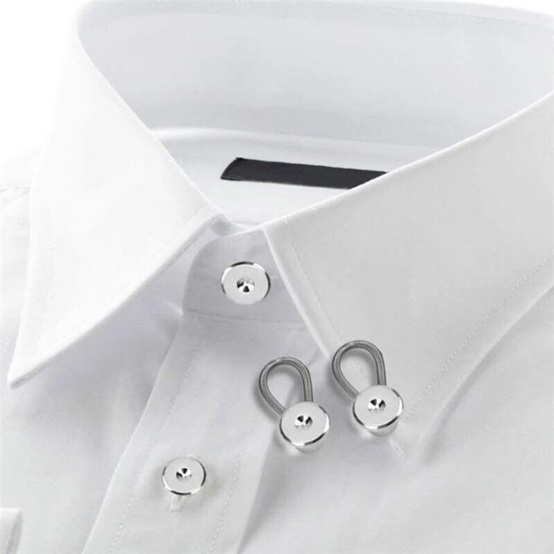 2023 New 12 Pcs Collar Extension Button Expanding Length Buckle Pants Neck Shirt Collar Adjustable Elasticity & Extension Button