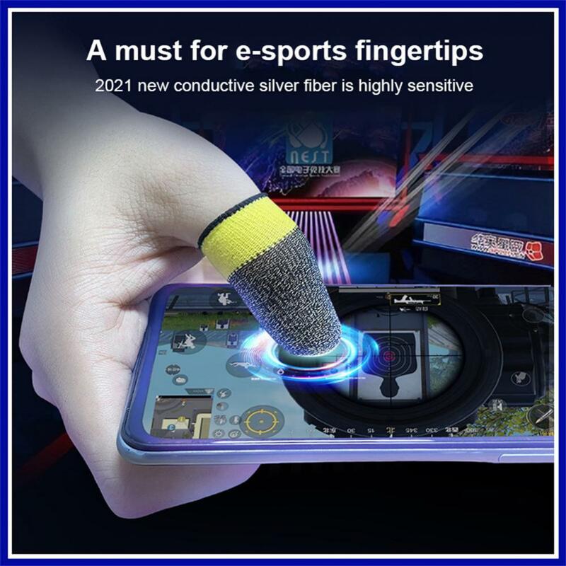 PUBG 휴대폰 게임용 손가락 커버 게임 패드, 손가락 끝 슬리브, 통기성 손가락 침대, 미끄럼 방지 땀 방지 컨트롤러