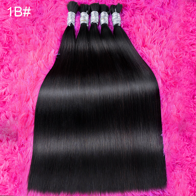 100% rambut manusia asli mesin rambut jumlah besar buatan Virgin Remy rambut lurus massal 18-30 inci 100g ekstensi rambut pirang alami tanpa sambungan