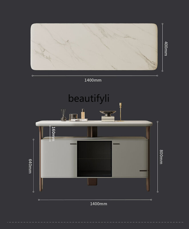 Sideboard Cabinet, Integrated Wall High Cabinet, Silent Style, Household Marble Locker, High-Grade