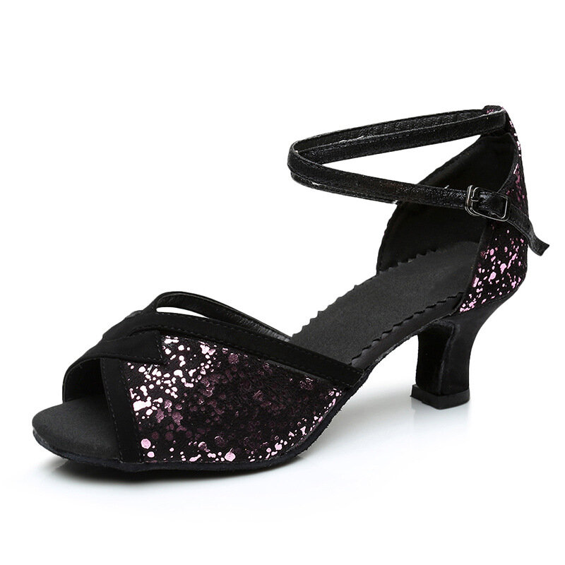 1pair/lot woman fashion sequin latin dancing shoes lady ballroom dancing shoes