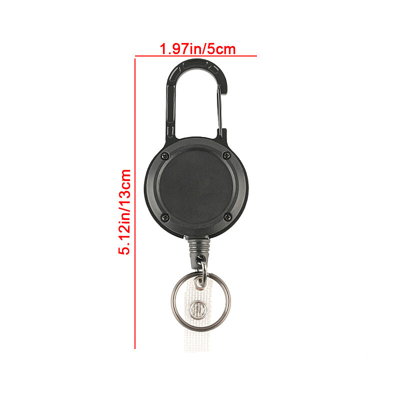 1Pc Anti-theft Metal Easy-to-pull Buckle Rope Elastic Keychain Sporty Retractable Badges Reel Carabiner Anti Lost Key Ring