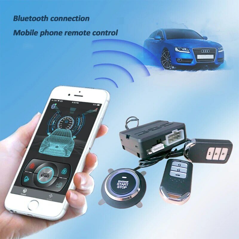 Mobile Phone Remote Control Start Car Autostart Engine One Button Start Stop System Automatic Engine starter Central Locking