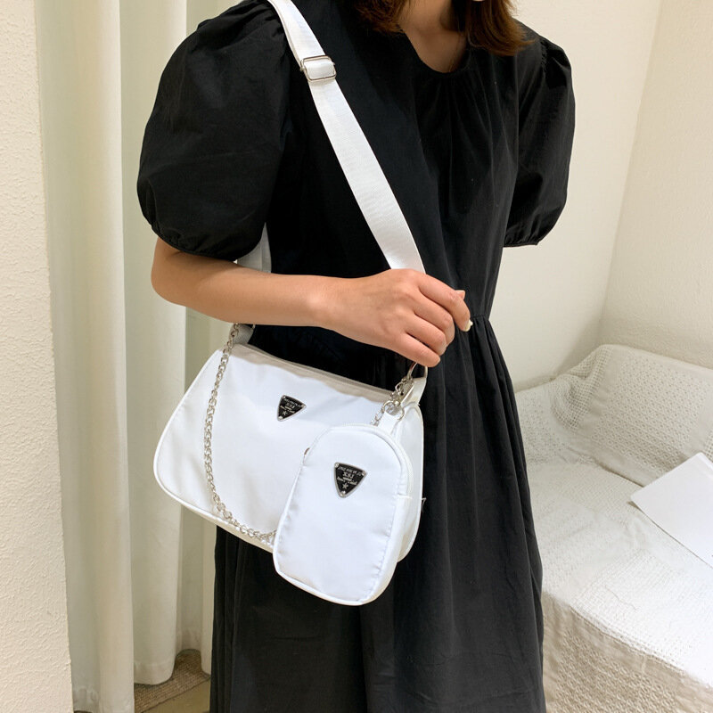 2024 женская сумка в Корейском стиле новая простая нейлоновая сумка для свекрови Студенческая модная сумка через плечо
